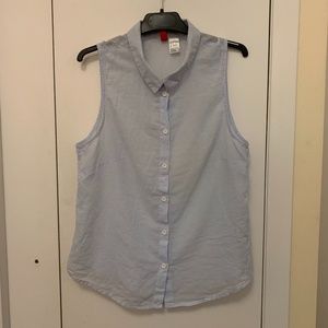 H&M Light Blue Sleeveless Shirt - Size 4